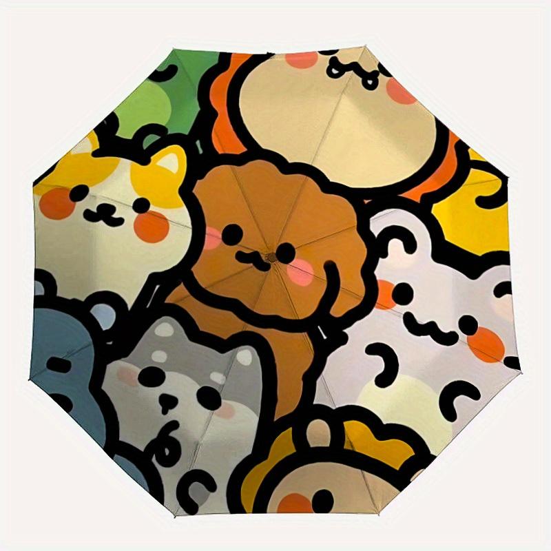 

1pc Cute Animals Automatic Folding Umbrella, Portable & Foldable Design with 8 Ribs, Casual Outdoor Accessory yy250805113