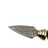 Dropship Real Damascus Steel Semi-finished DIY Tea Knife Blanks Mini Straight Knife Needle with Brass Fittings