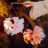 LED Light Chinese Mid-Autumn Festival Lantern Blessings Handmade Fish Glow Handheld Lantern Portable Glowing Carp Fish Lantern