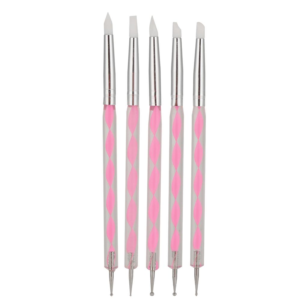5pcs Nail Art Dotting Pen  Ended Nail Painting Pen  Carving Pen with Acrylic Handle