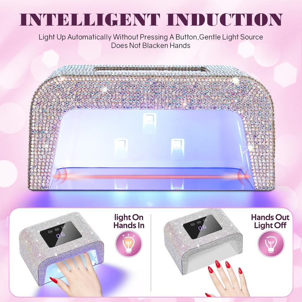 DianaBeauty UV LED Nail Lamp Professional 15W Nail Dryer with LCD Touch Screen and 3 Timing Settings 15 LEDS Manicure Lamp Tools