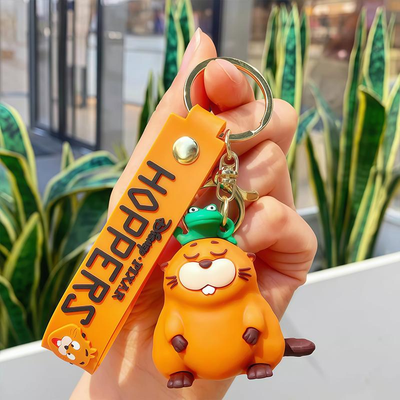 Hoppers Anime Mabel Keychain Cartoon Hoppers Pvc Figure Keychain Backpack Bag Car Keyring Pendant Prop Gift For Kids Adults Children's Birthday Gift