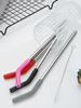 4Pcs Long Metal Straw with Silicone Tips Cleaning Brush Stainless Steel Drinking Straw with Covers for Stanley 40oz Tumbler