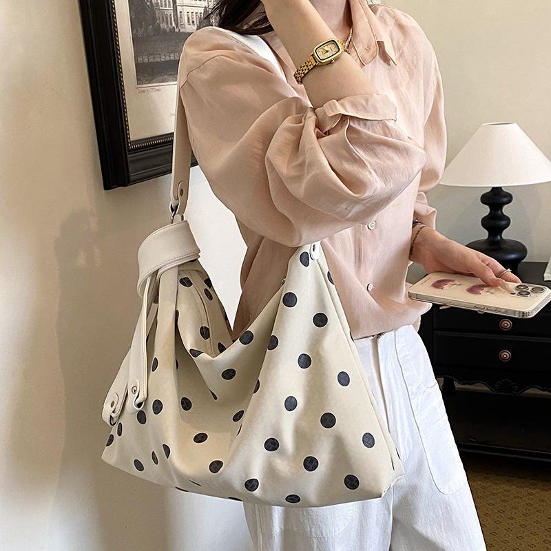 Elegant Polka Dot One-Shoulder Tote Bag - 2026 Fashion, Versatile, Large Capacity for Women
