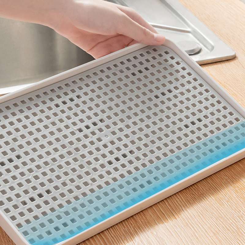 Doppelschichtige Küchenablage Abtropfbrett Tassen Geschirr Trockenplatte Obst Dessert Tee Serviertablett für Zuhause Wohnzimmer