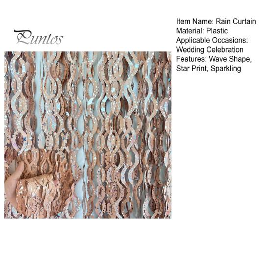 3Pcs Wavy Tinsel Foil Fringe Rain Curtain Star Print Wave Shape Rain Curtain Photo Booth Props Mermaid Birthday Party Decorations