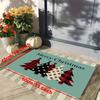 1Pcs Anti Fatigue Kitchen Rugs Christmas Plaid Trees Print Waterproof Non-Slip Thick Cushioned Kitchen Mat Heavy Duty Comfort Standing Mat for Kitchen