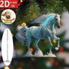 Pferd Anhänger Acryl 2D Realistische Pferd Ornament mit Aufhängeschlaufe Auto Innendekoration Weihnachtsbaum Hängeanhänger