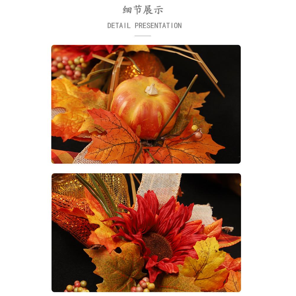 Fall Garland, 6Ft Hanging Fall Decor Maples Leaf Pumpkins Garland, Autumn Garland For Thanksgiving Halloween Harvest Mantle Fireplace Table Decor