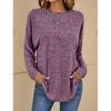 Women's Autumn Round Neck Solid Color Long Sleeve Top