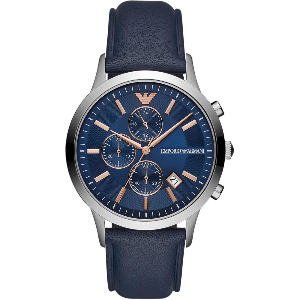 Emporio Armani Historical Collection Blue Leather Men s Quartz Chronograph AR11216 синий