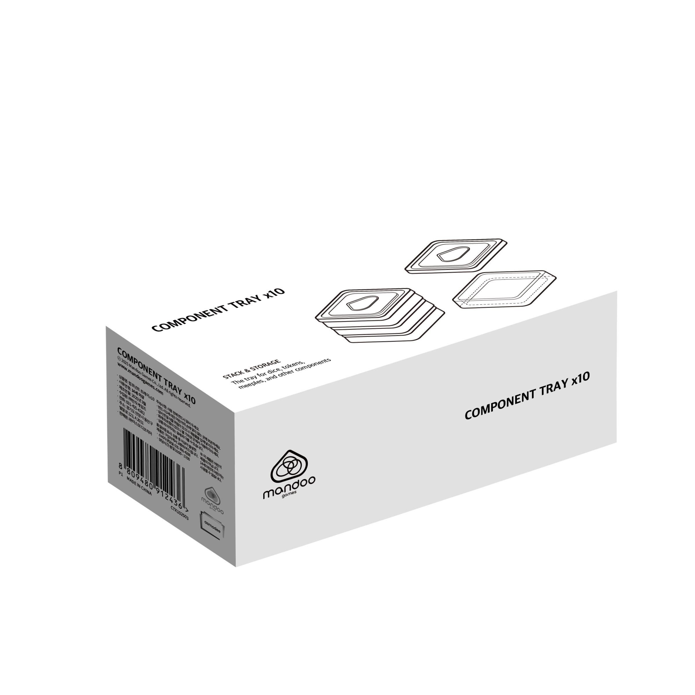 Component Tray 10-Pack Storage Box Board Game Organizer