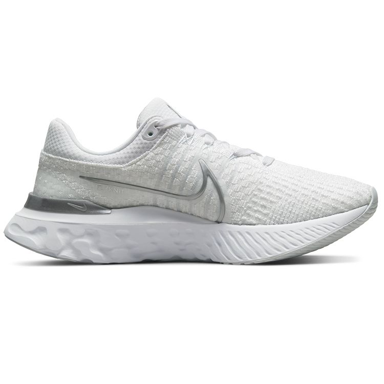 Nike React Infinity Run Flyknit 3 White Metallic Silver Women Sneakers Pure-Platinum DD3024-101