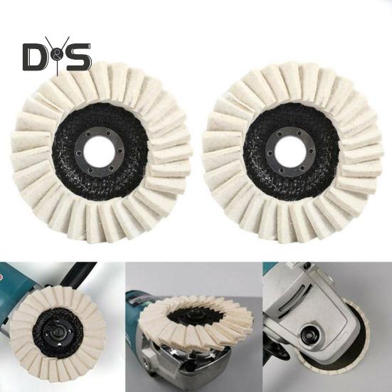 1/2/5 Stück 4,5 Zoll/5 Zoll Wollfilz-Lamellenpolierscheibe Wolle Rundpolier-Schwabbelscheibe Pad für Metall Marmor Stein Möbel Autowachs