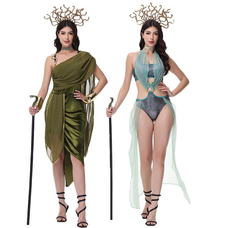 Medusa Women Cosplay Costume With Breathable Cotton For Halloween Show Stage
