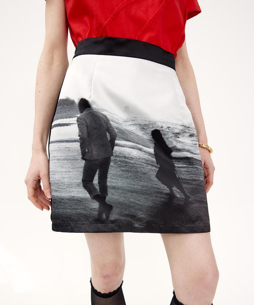 Kime Printed Mini Skirt (Black)