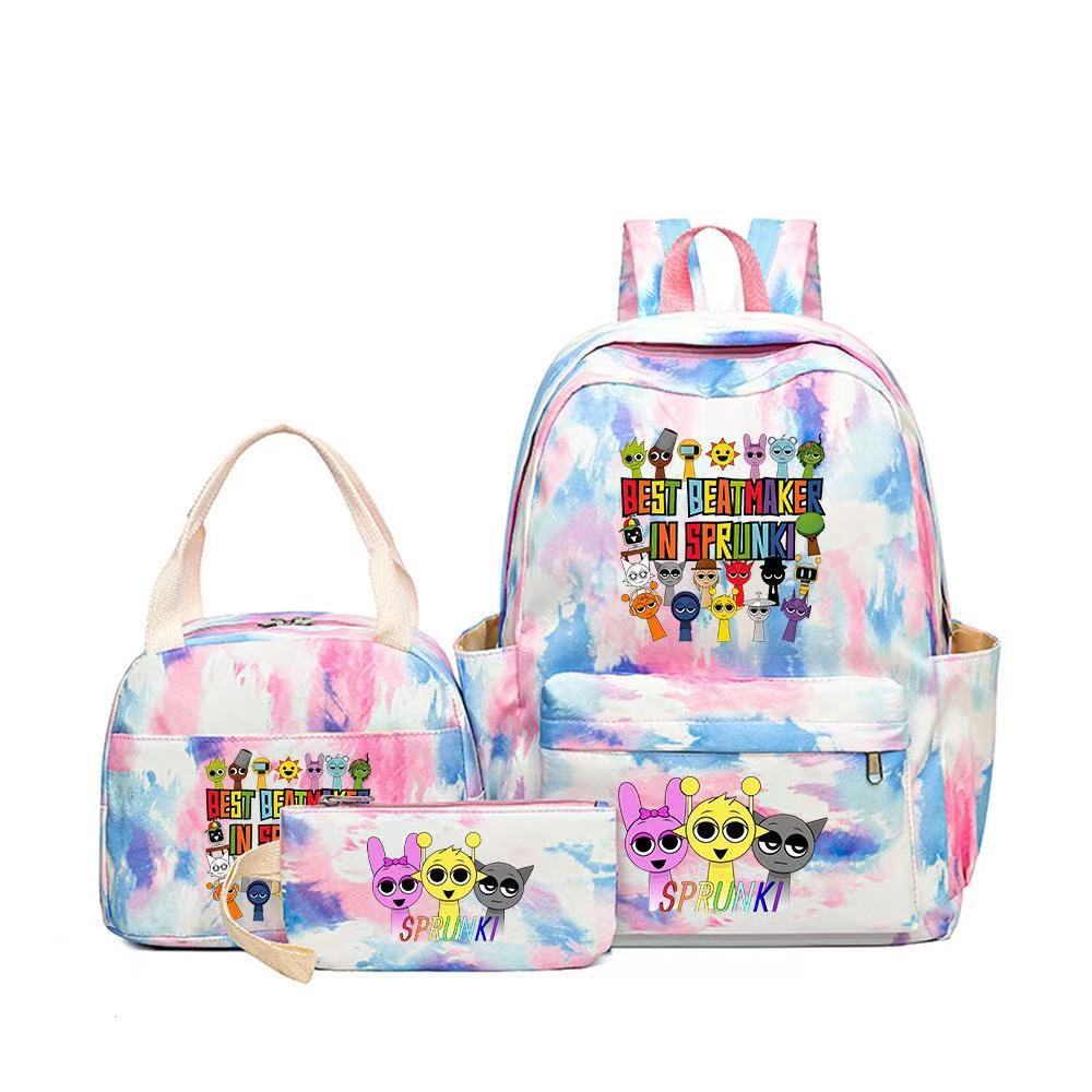 Rhythm zygote student schoolbag children's backpack backpack three-piece set