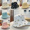 Stylish Korean Durian Embroidered Double-sided Fisherman Hat For Women Spring/summer Sun Protection Bucket Hat