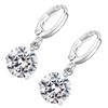 Damen Mädchen Geometrische Kristall Zirkon Halskette Ohrstecker Set Legierung Tropfen Anhänger Dekor Accessoires