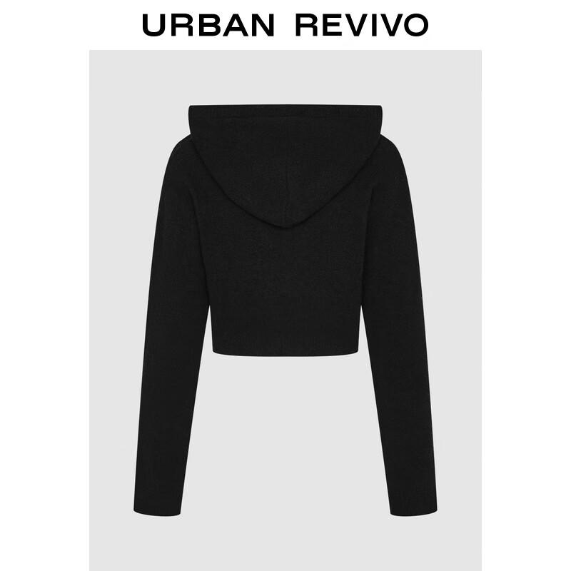 UR Women's 2024 Winter Solid Hooded Short Knit Sweater