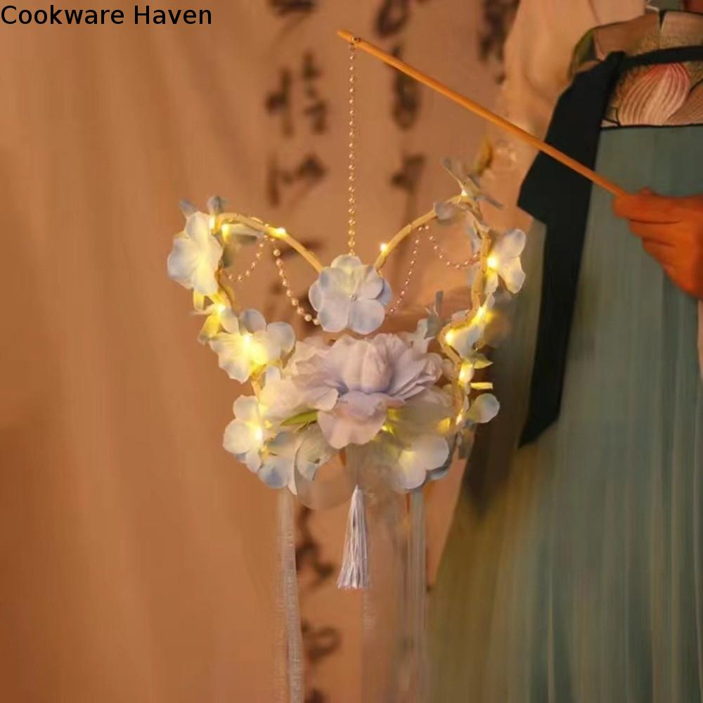 Chinese Lantern Handmade Bunny Lantern Luminous Glowing Flower Lamp Ancient Style Easy-to-Make Handheld Light Cosplay Props
