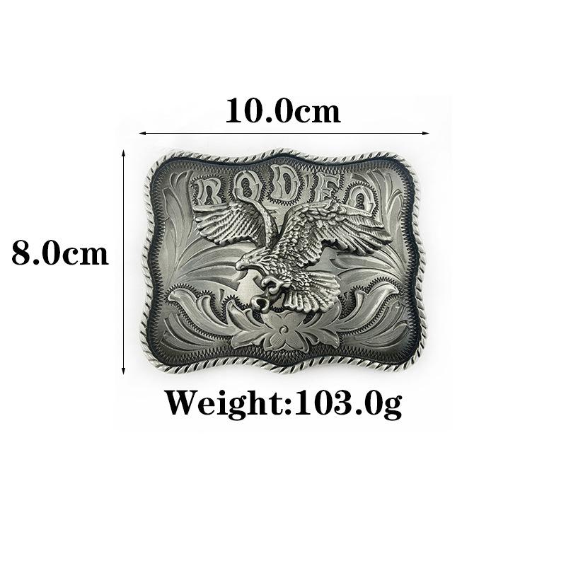 RODEO Eagle Pattern Alloy Belt Buckle for American Ethnic Style Denim