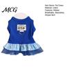 Layered Pet Clothing Sleeveless Ribbed Dress, Ultramarine Blue Cute Dog Striped Skirt Lightweight Dress Girl Doggie Clothes for Small Medium