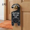 Cat Cafe Decorative Hanger Warning Door Handle Sign, Wooden Cartoon Hanging Reminder, Pet Universal Sign Safety Knob Hanger, for Bedroom And Entryway