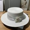 French Hand-sewn Bead String Lafite Straw Hat Women's Summer Fashion Travel Flat-top Beach Hat Elegant Hepburn Style Sun Hat