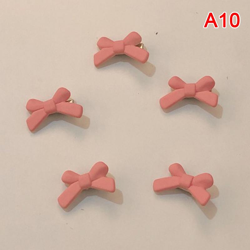 5Pcs So Cute Girls Pink Rose Flower Heart Bow Peach Mini Hairpin Set Sweet Hair