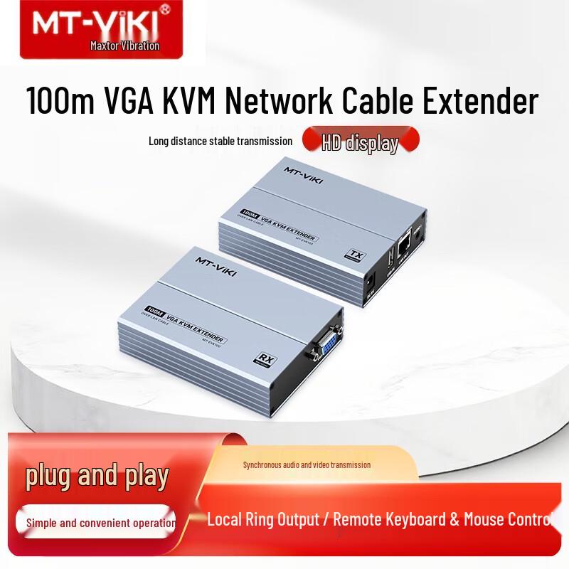 

MT-viki KVM-подовжувач VGA з аудіо USB через RJ45