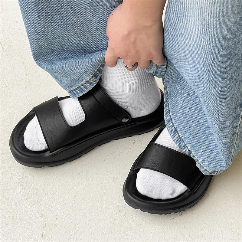 

Літні чоловічі універсальні капці для водіння, з м якою підошвою, нековзні, зносостійкі, пляжні сандалі 621203-J 44 чорний