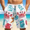 Hawaiiansk ferie sort-hvid gradient kokospalme print sommer herre afslappet nye hurtigtørrende lige shorts