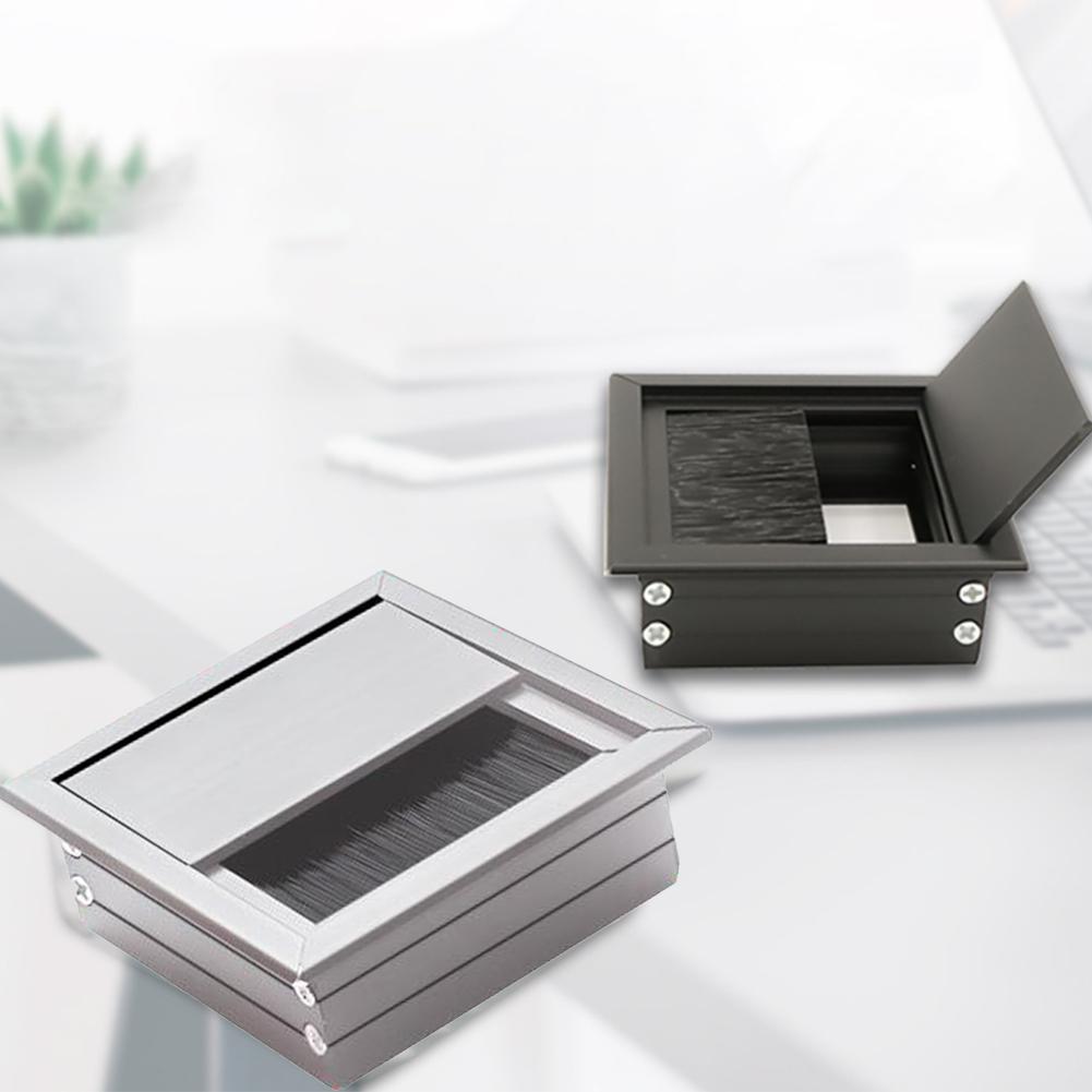 Wire Cable  Hole Cover Grommet Hole Cover Outlet Square Aluminum Alloy Table Computer PC Desk Cable Grommet Line Holder