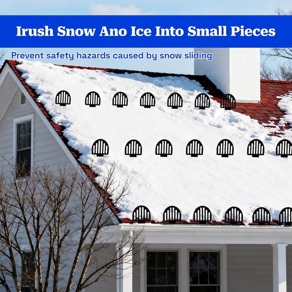 25 Pack Metal Roof Snow Guards - Alloy Steel Standing Seam Snow Stoppers with Seal Gaskets Screws Prevent Snows Ice Avalanches