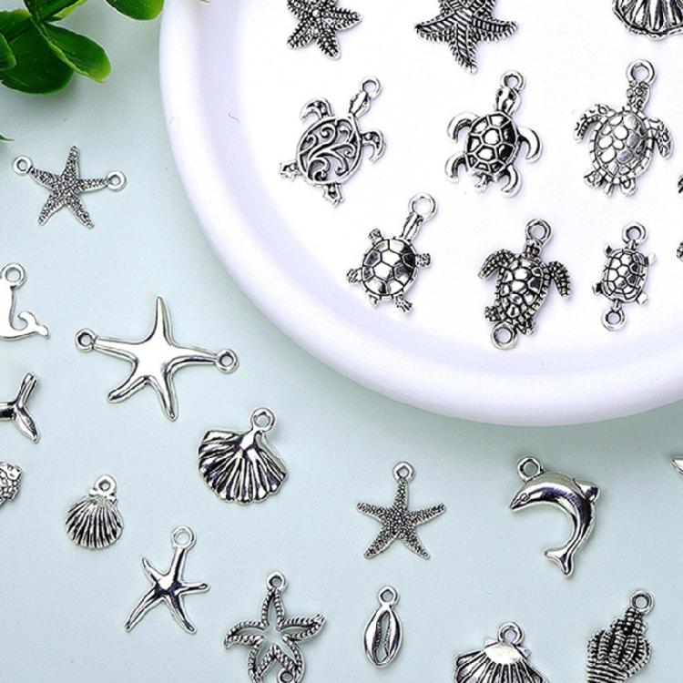 Set of 100 Oceans Jewelry Pendant Sea Themed Shaped Ornament Bracelet Necklace Accessories Stylish Women Bag Decoration