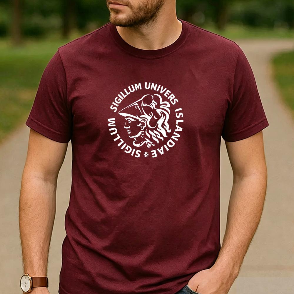 Isla University Latin Goddess Seal Graphic T Shirt Unisex Crew Neck Short Sleeve Vintage Fan Holiday Gift Top
