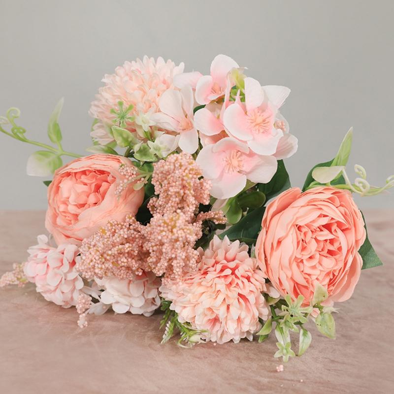 7-head Artificial Felice Rose Flower Simulation Fake Rose Silk Flowers Wedding Bridal Bouquet Home Decoration Photography Props