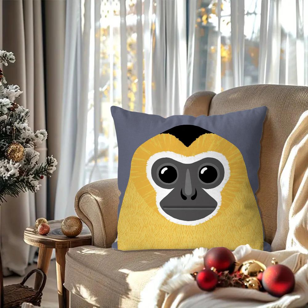G-Gorilla Creative Cartoon Animation Pillow Case Square Pillow Bedroom Sofa Leisure ComfortCar Living Room Home Decoration 40X40