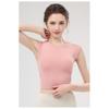 Summer New Yoga Suit Vest With Chest Cushion For Women, Sports Short Sleeved Hollow Out Back, Shock-absorbing Yoga Suit Vest Top