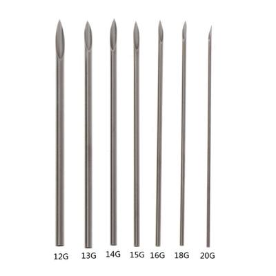 20x/sett Piercingnål Hul Kroppspunkturnål Rustfritt Stål Engangs Sterilt Verktøy 12/13/14/15/16/17/18/19/20G