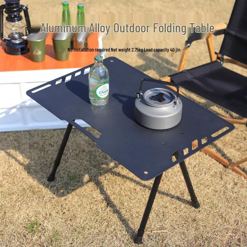 Black Folding Portable Tactical Outdoor Camping Table - Lightweight & Multifunctional for Picnic & More