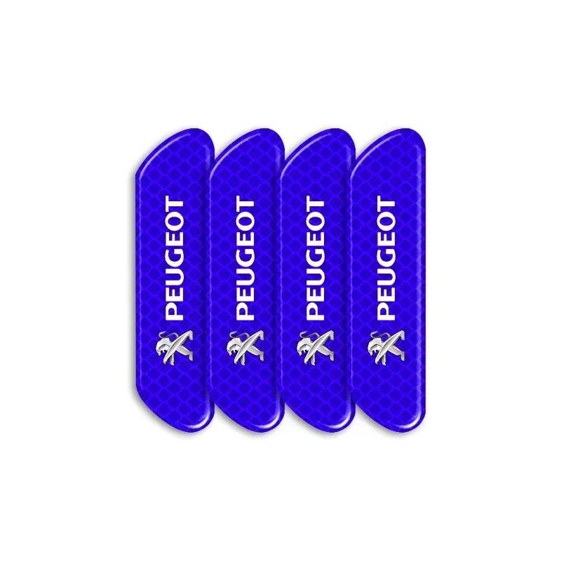 

4PCS/set Car Reflective Strips Warning Stickers Car Styling For Peugeot 206 308 307 208 207 3008 2008 508 407 301 406 408 607 синій
