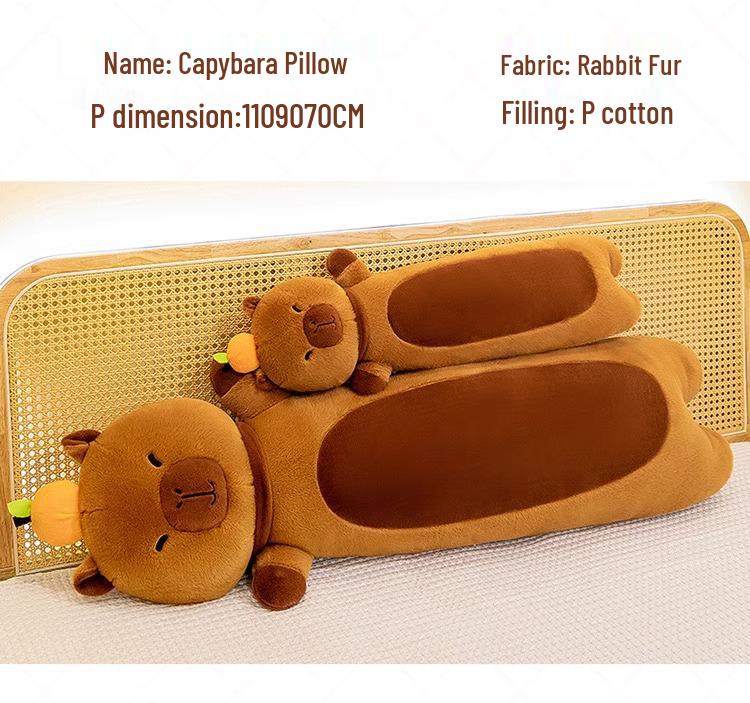 Capybara Long Body Pillow - Plush Toy and Sleeping Leg Cushion