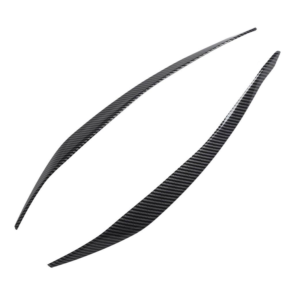 Front Headlight Eyebrow Cover ABS Black Front Headlight Lamp Eyebrow Cover Trim for 5 Series F10 LCI 2014 to 2016