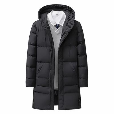 Winter Jackets for MenThickened Fashion Warm Hooded Middle-length Knee-length Fashionable Middle-aged Comfortable Versatile Plus Size Cotton Jacket