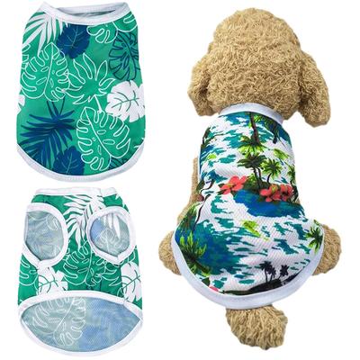 Hawaiian Beach Style Summer Pet Vest Clothes For Small Dog Cat Breathable Puppy Kitten T-shirt French Bulldog Chihuahua Costume