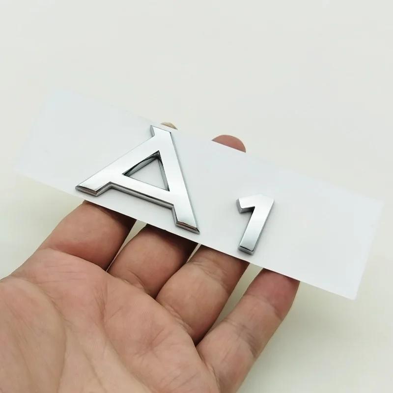 3D ABS Chrome Black Logo A1 A2 A3 A4 A5 A6 A7 A8 Emblem Car Rear Trunk Badge Sticker Decals for Audi Auto Decorative Accessories