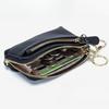 Dame PU Læder Dobbelt Lynlås Møntpung Håndledsrem Pung Stor Kapacitet Kortindehaver Nøglepung Lille Clutch Taske med Nøgleringsrem