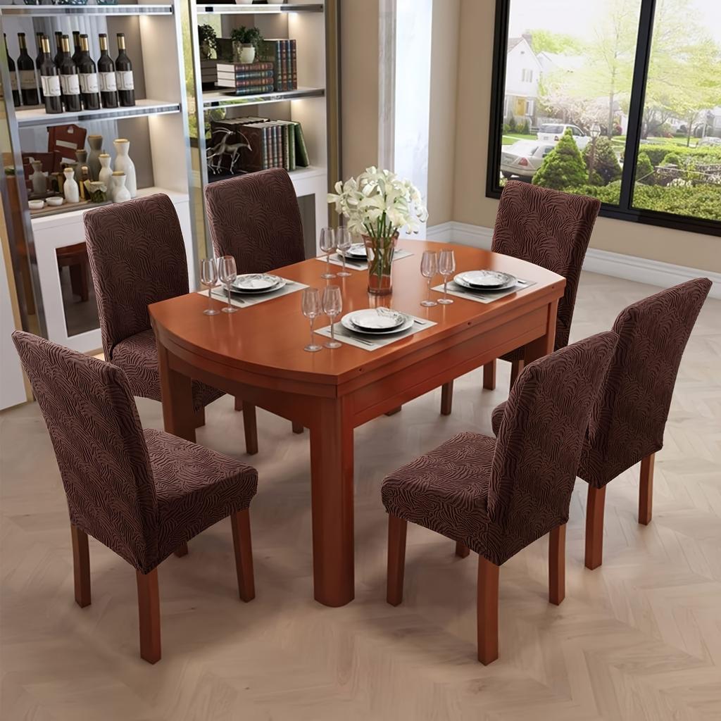 Waterproof Chair Covers for Dining Room, Stretch Jacquard Dining Chair Slipcovers Removable Washable Chair Protector for Kitchen, Hotel, Restaurant